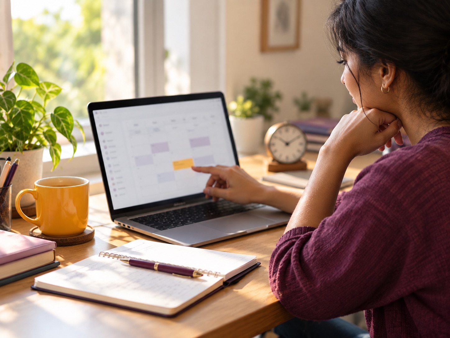 Choosing a lesson slot on a weekly calendar